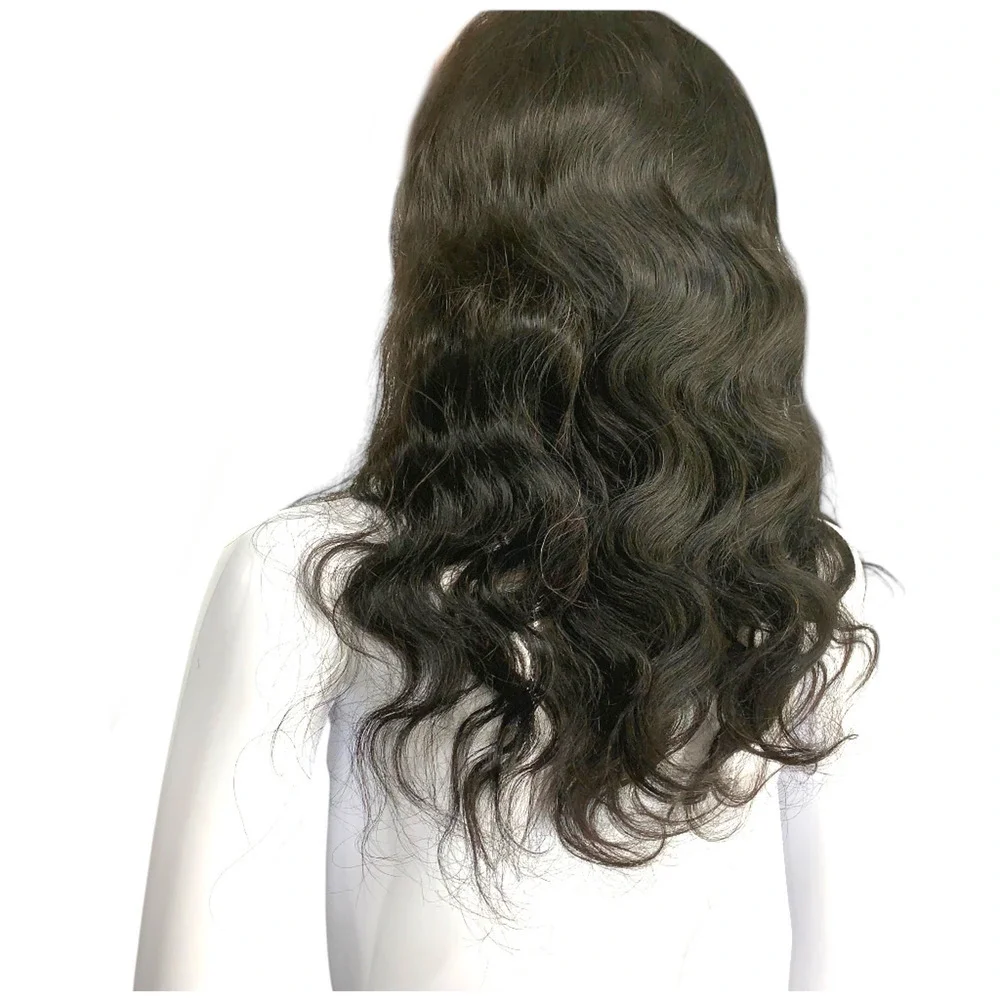 New Jcoolo V Part Wig Human Hair Body Wave 100% Remy Human Hair Half Wig 22